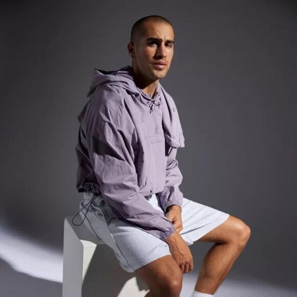 NWT Champion x Urban Outfitters Hooded Anorak Jacket Men's M Purple Lavender - Picture 1 of 5